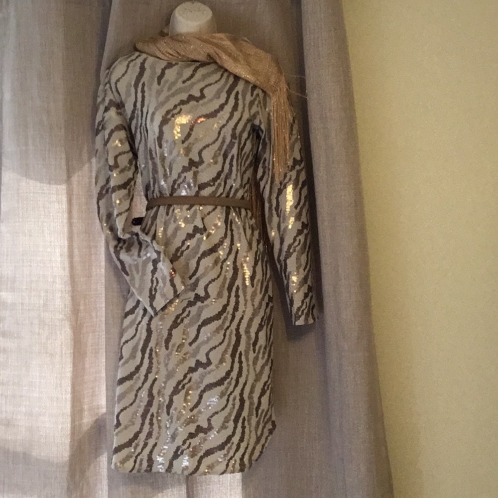 By Eva Evening Dress/Animal Sequined